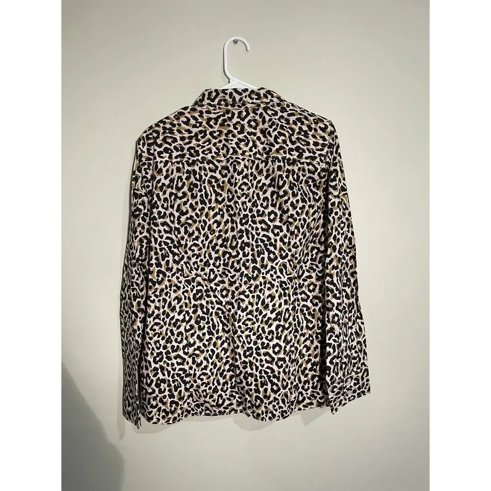 NWT J. Crew Factory Leopard Button-up Cotton Poplin Shirt‎ in Signature Fit